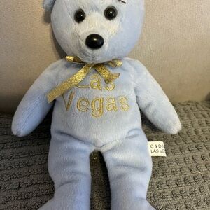 Las Vegas Teddy Bear with Gold Accents